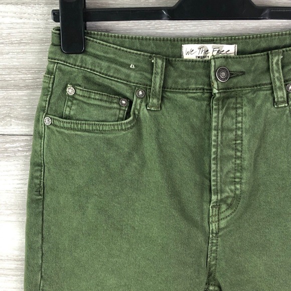 We The Free People Avery Bermuda Shorts In Army Green Sz 27 $78 Raw Hem … - Picture 5 of 8